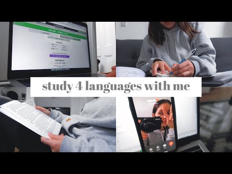 study 4 languages with me 🤎 | russian, spanish, italian & korean