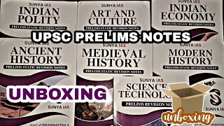 Sunya IAS Prelims Static Revision Notes Unboxing | Sunya IAS Pre Notes Review | Upsc prelims Notes