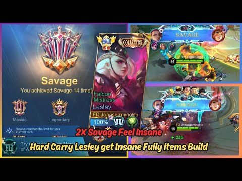 [2X Savage Kills] TOP 1 GLOBAL BUFFED LESLEY in RANKED GAMES - INTENSE GAME