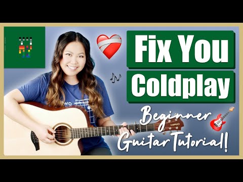 Fix You - Coldplay Beginner Guitar Tutorial EASY Lesson [ Chords | Strumming & Tab | Play-Along 🎸 ]