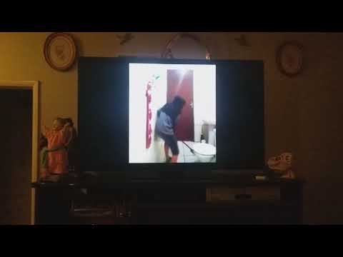 A kid was scared by a mouse in the bathroom