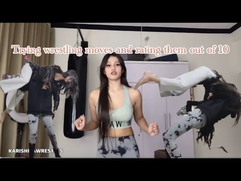 Pro wrestling moves / finishers with wrestling pins and rating them out of 10 | karishma wrestles 