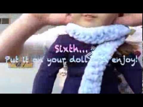 How to crochet a doll scarf...