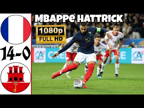 FRANCE VS GIBRALTAR 14-0 REAL HIGHLIGHTS 1080P 60FPS EURO 2024 QUALIFIERS | MBAPPE HATTRICK