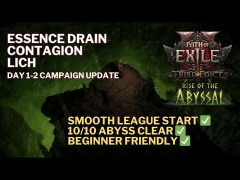 Essence Drain +Contagion (ED/C) Lich | Beginner Friendly Leaguestarter | POE 0.3