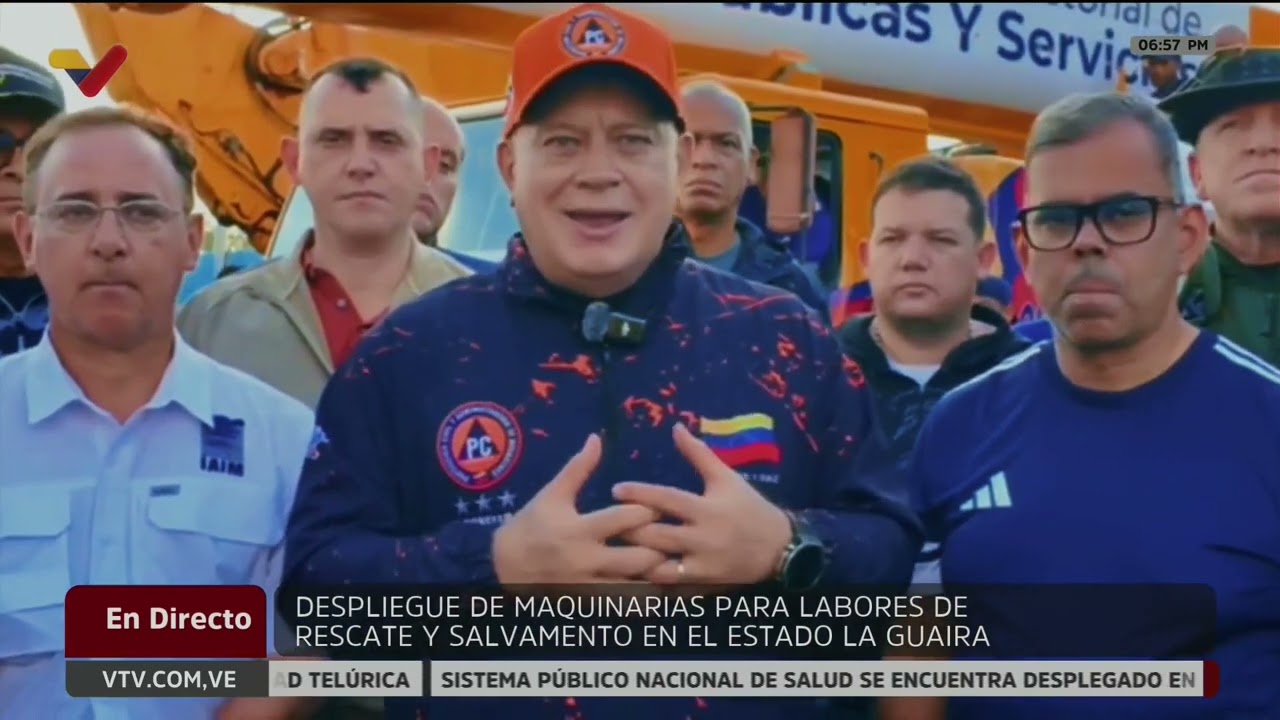 Diosdado Cabello desde La Guaira tras terremotos, 25 de junio de 2026