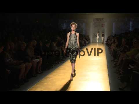 Models walk the runway during Nicole Miller - Runway - Sp...