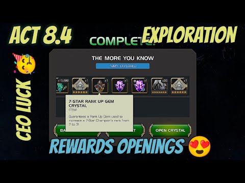 Act 8.4 exploration rewards openings and New 7 star rank 3 - Ceo luck 100% - mcoc