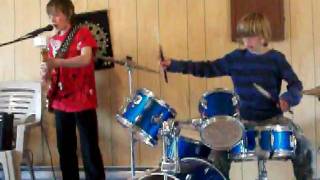 cousins age 11 and 12 playing bad moon rising
