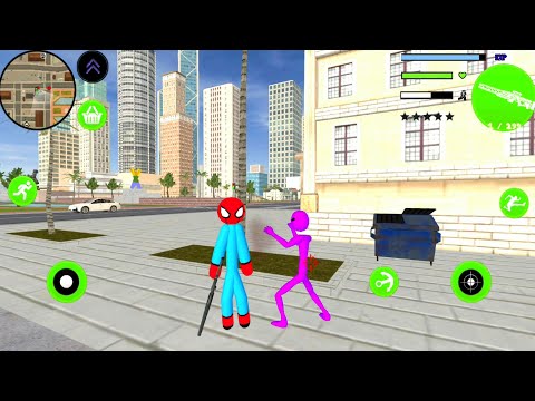 Spider StickMan Rope Hero Mafia Gangster Vegas Big City - Android gameplay