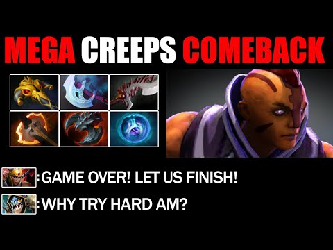Impossible Mega Creeps Comeback By Killing Machine Anti Mage - Epic Battle Fight 7.27 Dota 2