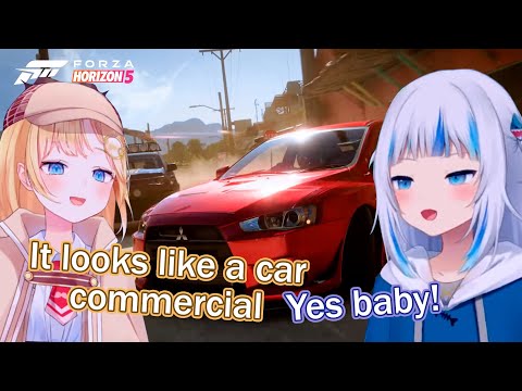 Gura's and Ame's reaction to the New Forza 5 trailer on E3! [Gawr Gura/Hololive EN]