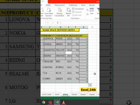 Space between Rows,,,#excel #excelformulas