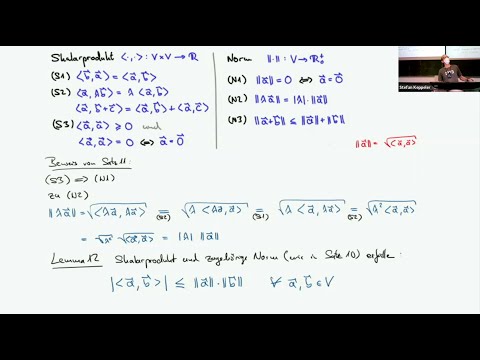 2022-12-09 sechzehnte Vorlesung (Skalarprodukt & Norm; Längen, Winkel, Orthogonalität)