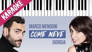 Giorgia feat. Marco Mengoni | Come Neve // Piano Karaoke con Testo