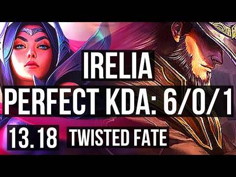IRELIA vs TWISTED FATE (MID) | 6/0/1, 1.4M mastery, 600+ games, Dominating | EUW Master | 13.18