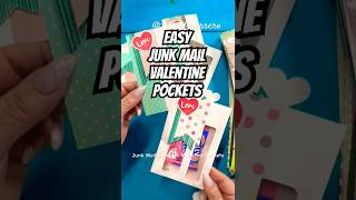 Easy Valentine Junk Mail Envelope Pockets #papercraft #valentinesday #junkmailenvelopes