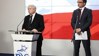 Jarosław Kaczyński, Zbigniew Ziobro, Patryk Jaki - Konferencja prasowa w Warszawie