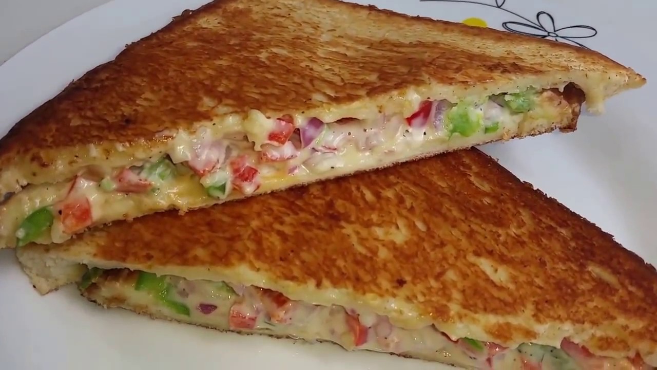 Veg Mayonnaise Sandwich on Tawa Recipe