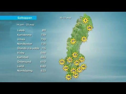 Väderspecial om sommarens soligaste platser - Nyhetsmorgon (TV4)