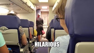 Hilarious flight attendant