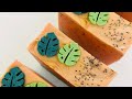 Tropical Cold Process Soap Papaya Mango Monstera Custom Embeds Soapmaking Soap Smallbusiness