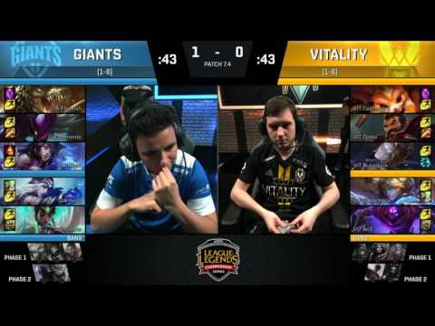 League Of Legends — Giants vs Vitality  EU LCS 2017 Spring Game 2 Game has been remade