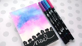 Soft Watercolor Background with Tombow Markers