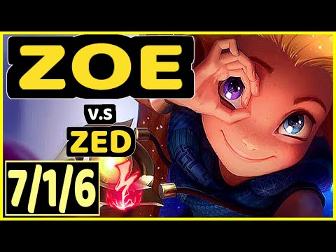 PEKIN WOOF (ZOE) vs ZED - 7/1/6 KDA MID CHALLENGER GAMEPLAY - NA