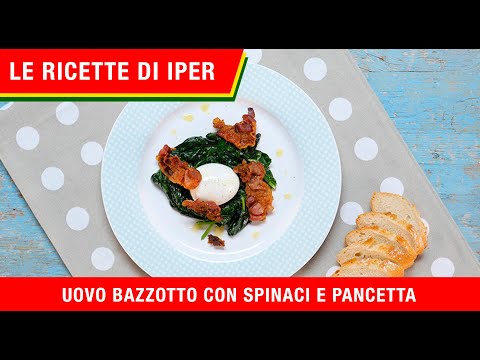 Ricetta Uovo bazzotto con spinaci saltati e pancetta croccante