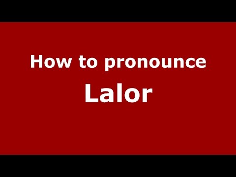 How to pronounce Lalor (Spanish/Argentina) - PronounceNames.com