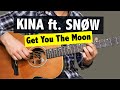 Kina & Snøw - Get You The Moon // Easy guitar lesson (FREE TAB)