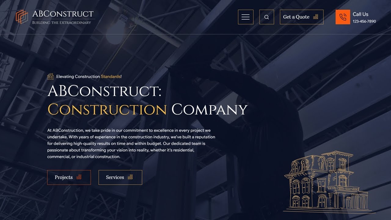 Wix Construction Company Website Template