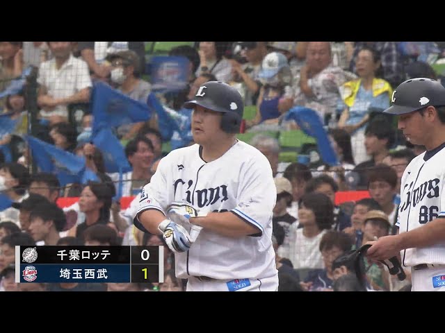 【1回裏】好機できっちり4番の仕事!! ライオンズ・中村剛也がレフトへ先制タイムリーヒット!! 2023年9月18日 埼玉西武ライオンズ 対 千葉ロッテマリーンズ