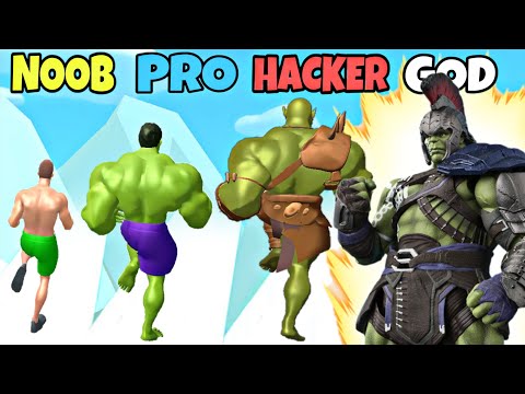 NOOB vs PRO vs HACKER vs GOD in Muscle Rush
