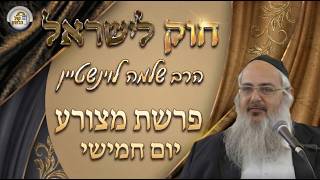 חוק לישראל - פרשת מצורע - יום חמישי | הרב שלמה לוינשטיין