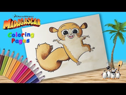Coloring Mort from Madagascar. Madagascar coloring book for kids. Best Сoloring Page. Video
