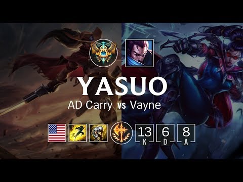 Yasuo ADC vs Vayne - NA Challenger Patch 8.22