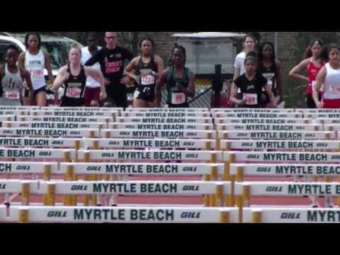 Kaila Smith running the 100m H on 3.15.14