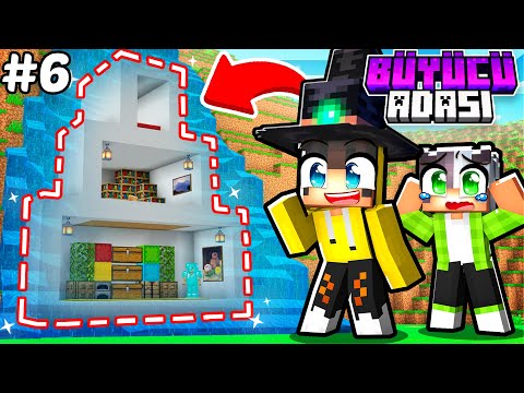Şelalenin İçine Arkadaşlarımdan Gizli Base İnşa Ettim! 💦 | Minecraft Büyücü Adası #6