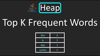 YouTube video 'LeetCode - 692. Top K Frequent Words | Heap | Priority Queue | Java'