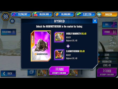 OPEN UNLOCK ELASMOTHERIUM VS WOOLLY MAMMOTH VS MAMMOTHERIUM MAX LEVEL 40 | HT GAME