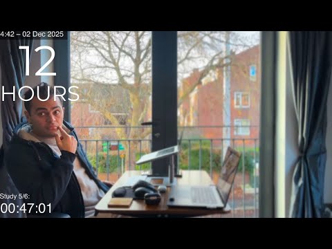 12-Hour LIVE Study With Me 🎓 | Cozy UK Ambience | Custom Pomodoro Timer | Deep Work Mode