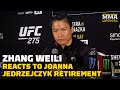 Zhang Weili Reacts to Joanna Jedrzejczyk Retirement, Explains Callout of Carla Esparza | UFC 275
