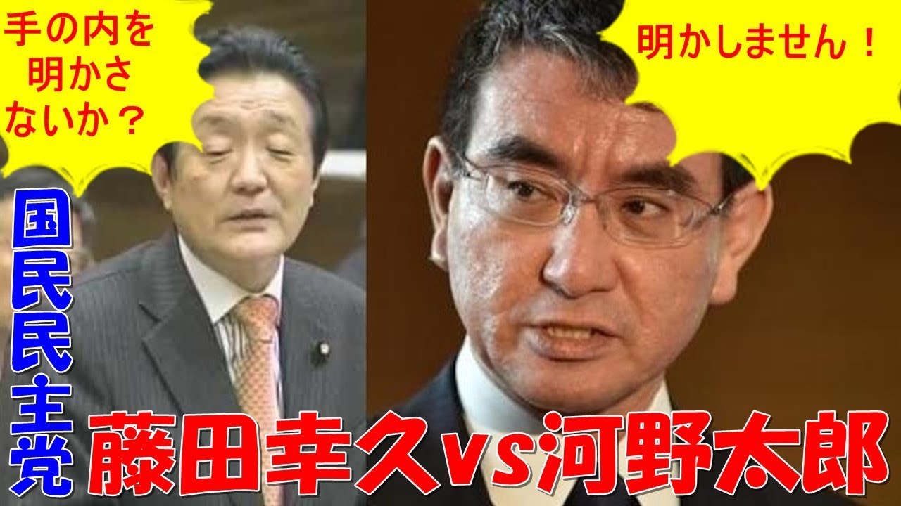 藤田幸久「北朝鮮は公で発信してるのに日本は手のうちを明かさないのか？」⇒ 河野外相がキッパリ反論