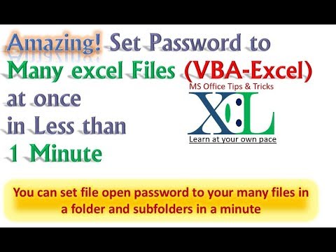 Excel Batch Password to files (folders and sub-folders on a Click)   Amazing Trick