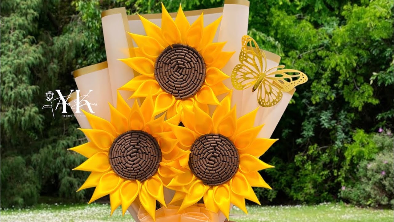 Envoltura de 3 girasoles eternos