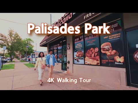 【4K】𝐖𝐀𝐋𝐊 🇺🇸 Palisades Park Koreatown in NJ