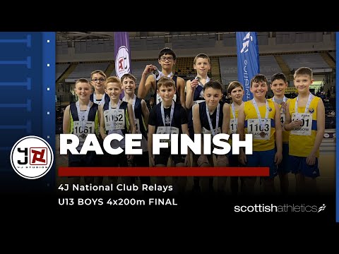 RACE FINISH | 4J National Club Relays - U13 Boys 4x200m Final