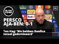 Ten Hag zuur na uitschakeling Ajax: 'We hebben Benfica totaal gedomineerd'